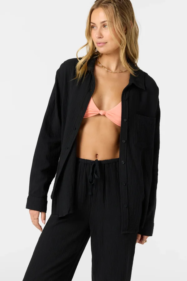 SP5404014_BLK_4 O'Neill Leni Relaxed Long Sleeve Top - Black
