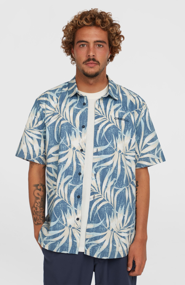 O'Neill Print Shirt - Blue Dipped Leaves