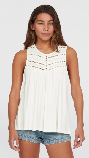 8eae3a37-8680-4ef4-8b85-89a517d19501 O'Neill Essentials Tokeena Embroidery Tank - Snow White