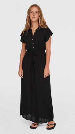 a85ce39d-b06b-44ad-b67d-774a58390893 O'Neill Lori Maxi Shirt Dress - Black Out