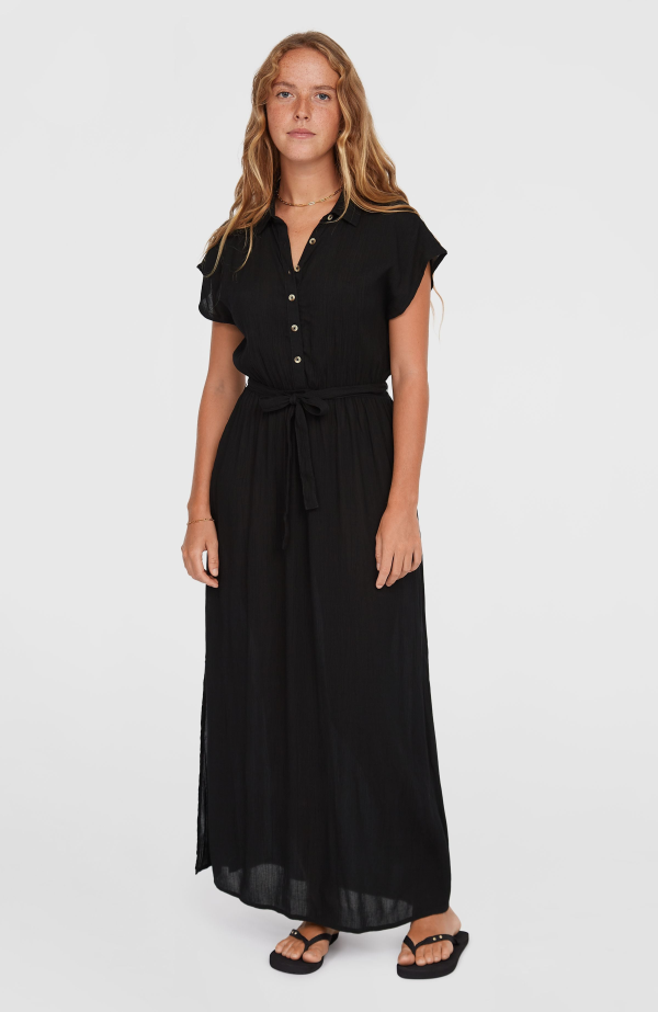 a85ce39d-b06b-44ad-b67d-774a58390893 O'Neill Lori Maxi Shirt Dress - Black Out