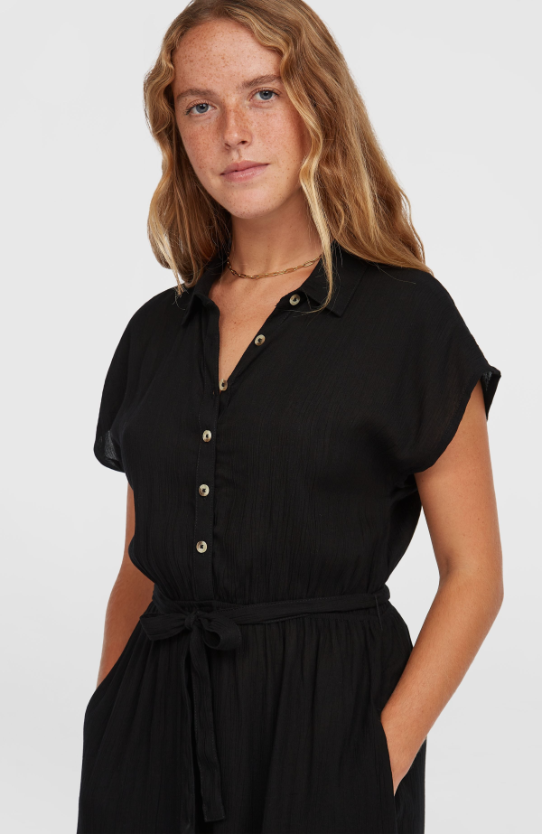 e2eaf902-ee96-4a99-b6c5-b7608a052e58 O'Neill Lori Maxi Shirt Dress - Black Out