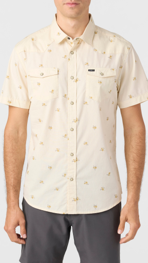 O'Neill Bar Dog Snap Standard Fit Shirt - Cream