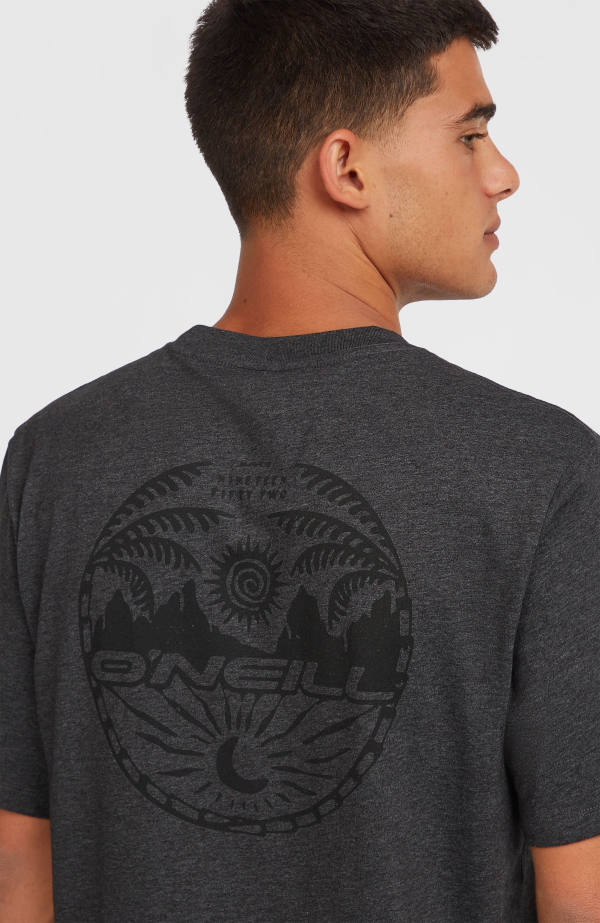 a98b4477-1304-4843-8217-adfde2efeb6f O'Neill Back Print T-shirt - Black Out Melange